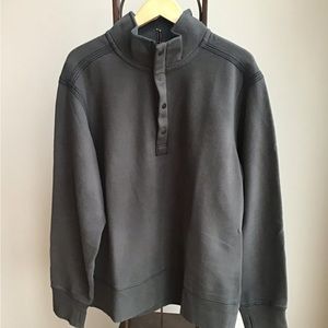 Tommy Bahama Fleece Half Zip‎ Snap Pullover Sweatshirt Thumb Holes Thick